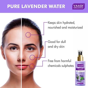 Vaadi Herbals Pvt Ltd Lavender Water -100% Natural & Pure Skin Toner, 250 ml
